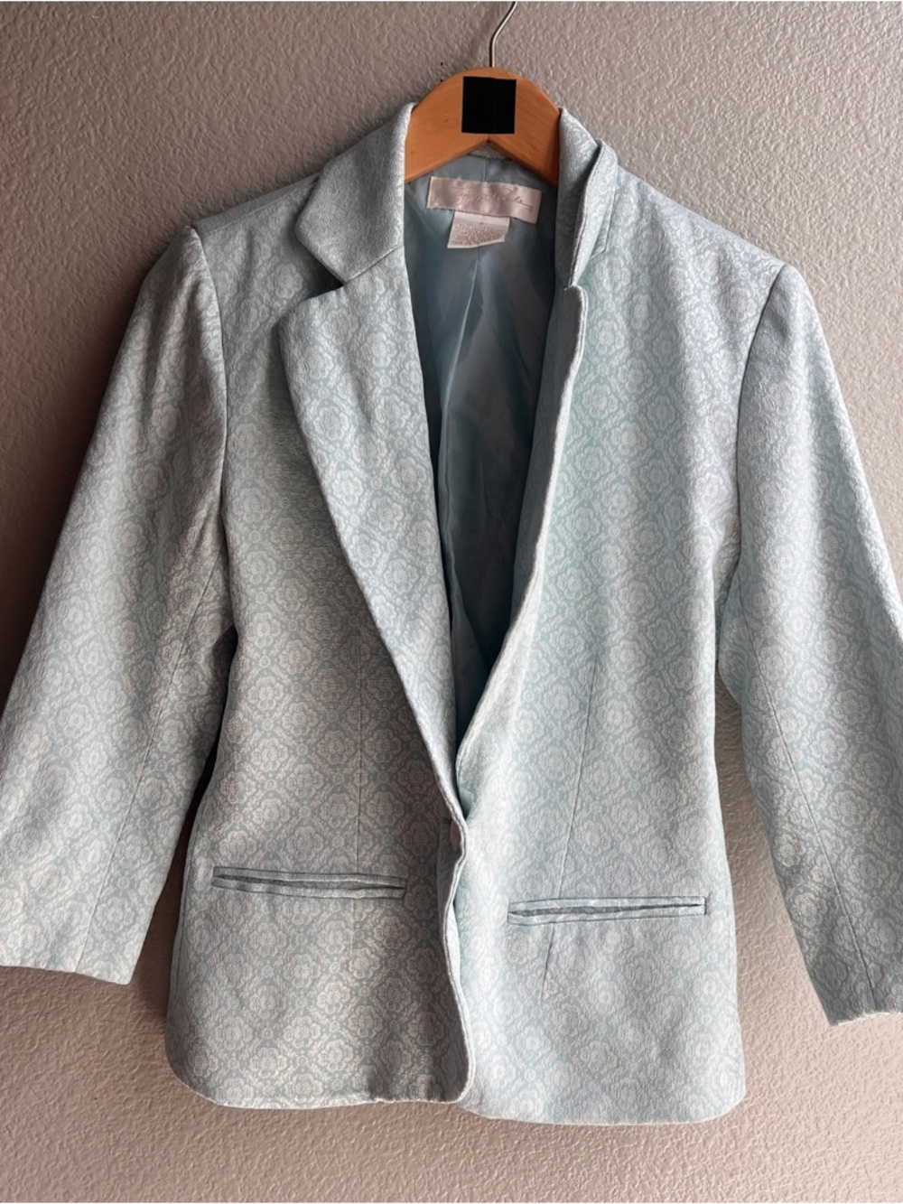 Liz Claiborne Light Blue Patterned Blazer